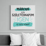printfashion Március az én születésnapom - Vászonkép - Fehér (6640493)