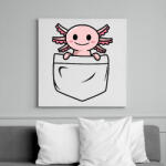 printfashion Axolotl zsebben - Vászonkép - Fehér (10874314)