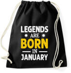 printfashion A legendák januárban születtek - Sportzsák, Tornazsák - Fekete (5803814)