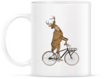 printfashion Kerékpározó szarvas - Bögre - Fehér (2029559)