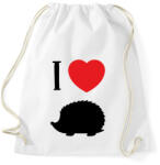 printfashion I love hedgehog (black) - Sportzsák, Tornazsák - Fehér (7095484)