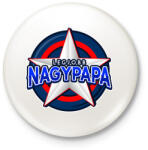 printfashion LEGJOBB NAGYPAPA - Kitűző, hűtőmágnes - Fehér (10817613)