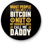 printfashion BITCOIN 4 EVER 37 - Kitűző, hűtőmágnes - Fekete (6109345)