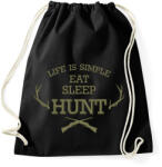 printfashion Life is simple - Hunt - Sportzsák, Tornazsák - Fekete (7495660)