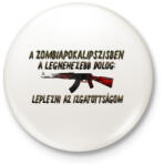 printfashion Zombiapokalipszis - Kitűző, hűtőmágnes - Fehér (3076567)