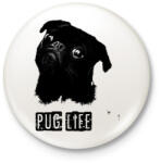 printfashion pug life2 - Kitűző, hűtőmágnes - Fehér (3080966)
