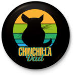 printfashion Csincsilla apa - Kitűző, hűtőmágnes - Fekete (10958450)