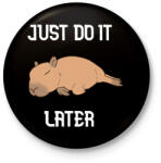 printfashion Capybara - just do it later - Kitűző, hűtőmágnes - Fekete (13722672)