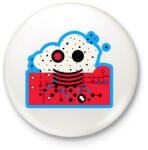 printfashion DSL Cloud Smiley #2 - Kitűző, hűtőmágnes - Fehér (15986673)