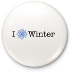 printfashion I LOVE WINTER - Kitűző, hűtőmágnes - Fehér (3082690)