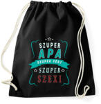 printfashion Szuper Apa! - Sportzsák, Tornazsák - Fekete (2402957)