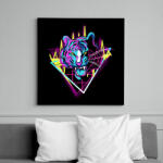 printfashion Neon Tigris - Vászonkép - Fekete (6655935)
