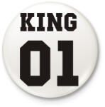 printfashion King - Kitűző, hűtőmágnes - Fehér (3076279)