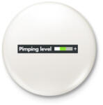 printfashion PIMPING LEVEL - Kitűző, hűtőmágnes - Fehér (3082109)