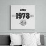 printfashion born-in-1978-(dark&lightgrey) - Vászonkép - Fehér (6622573)