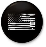 printfashion Amerikai életmód grill zászló - Kitűző, hűtőmágnes - Fekete (11120250)