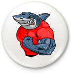 printfashion Kigyúrt cápa - Kitűző, hűtőmágnes - Fehér (13188866)