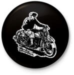 printfashion Motrocircle vintage - Kitűző, hűtőmágnes - Fekete (4887569)