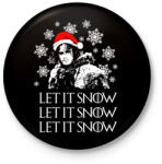 printfashion LET IT SNOW - Kitűző, hűtőmágnes - Fekete (3099809)