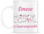 printfashion Aranyos cicás minta - Névvel - Bögre - Fehér (6241431)