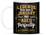 printfashion A tökéletes legendák januárban születtek - Bögre - Fekete (6089474)