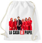 printfashion La casa de papel team - Sportzsák, Tornazsák - Fehér (4894992)