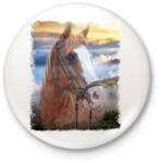 printfashion ló - Kitűző, hűtőmágnes - Fehér (3090410)