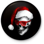 printfashion Mikulás koponya - Kitűző, hűtőmágnes - Fekete (3090890)