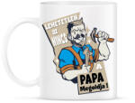 printfashion Papa megoldja - szuper papa - Bögre - Fehér (4754994)