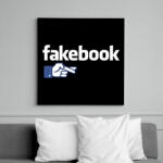 printfashion Fakebook - Vászonkép - Fekete (6646185)