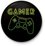 printfashion Gamer - Kitűző, hűtőmágnes - Fekete (4712454)