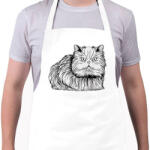 printfashion Perzsa macska - Kötény - Fehér (11763516)