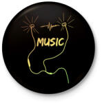 printfashion music - Kitűző, hűtőmágnes - Fekete (4140845)