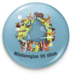 printfashion Mindannyian itt élünk - Kitűző, hűtőmágnes - Világoskék (14501014)