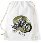 printfashion My life - Motoros minta - Sportzsák, Tornazsák - Fehér (6362542)