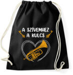 printfashion A szívemhez a kulcs - Trombita - Sportzsák, Tornazsák - Fekete (7641038)