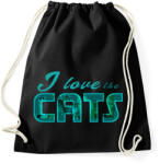 printfashion i love the cats-blue - Sportzsák, Tornazsák - Fekete (13540086)