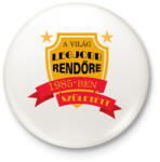 printfashion Legjobb rendőr - Évszámmal - Kitűző, hűtőmágnes - Fehér (7696568)