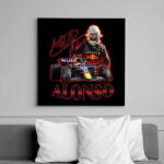 printfashion Alonso F1 - Vászonkép - Fekete (11972520)