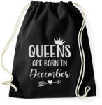 printfashion QUEENS are born in December - Sportzsák, Tornazsák - Fekete (5500345)
