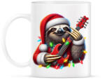 printfashion Vicces karácsonyi gitáros rocker party lajhár - Bögre - Fehér (15247012)
