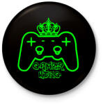 printfashion Gamer king - Kitűző, hűtőmágnes - Fekete (5325808)