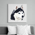 printfashion Husky - Vászonkép - Fehér (6630813)
