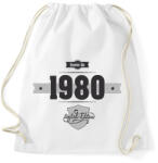 printfashion born-in-1980-(dark&lightgrey) - Sportzsák, Tornazsák - Fehér (473058)