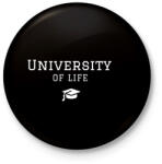 printfashion UNIVERSITY OF LIFE - Kitűző, hűtőmágnes - Fekete (3092062)
