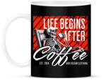 printfashion Life Begins After Coffee - Bögre - Fekete (16854703)