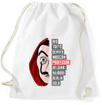 printfashion A nagy pénzrablás - La Casa de Papel - Money Heist - Sportzsák, Tornazsák - Fehér (5734885)