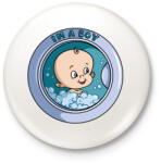 printfashion Kisfiú a mosógépben - Kitűző, hűtőmágnes - Fehér (3075987)