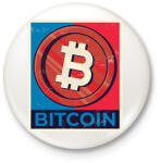 printfashion Bitcoin - Kitűző, hűtőmágnes - Fehér (6380353)