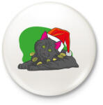 printfashion Cica mikulás sapkában - Kitűző, hűtőmágnes - Fehér (4129742)